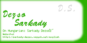 dezso sarkady business card